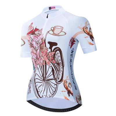 Camiseta de ciclismo para mujer, Maillot corto para biciclet