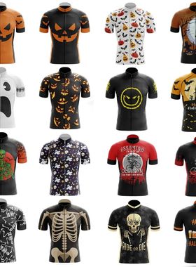Camiseta de ciclismo con calavera para hombre, camisa de man