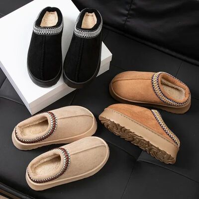 NEW Winter Woman Slippers Plush Interior Anti Slip Sole Thic