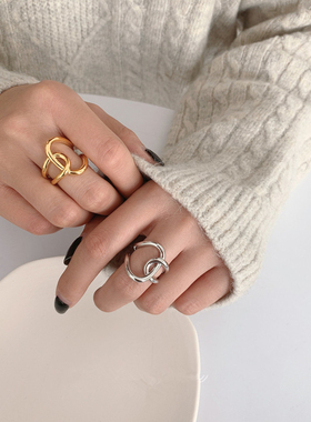 AOMU 1PC 2020 Fashion Golden Metal Rings for Women Geometri