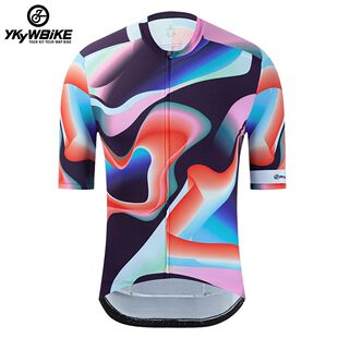 YKYWBIKE-ropa de ciclismo para hombre, camisetas de manga co
