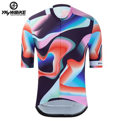YKYWBIKE-ropa de ciclismo para hombre, camisetas de manga co