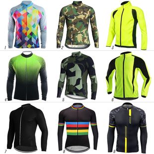 Jersey de Ciclismo de manga larga para hombre, negro de camu