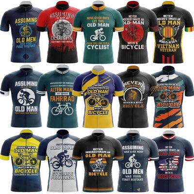 Camiseta de ciclismo para hombre antiguo, Maillot de bicicle