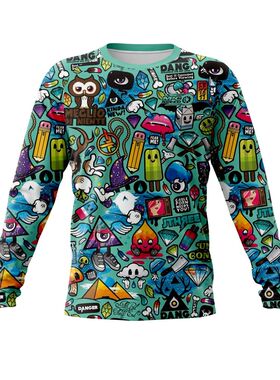 Camiseta negra de manga larga para Hombre, Maillot para Cicl