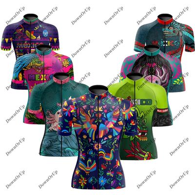Camiseta de Ciclismo de México para mujer, ropa transpirabl