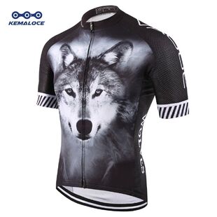 KEMALOCE Ropa Ciclismo Hombre Lobo Pro unisex Jersey Ciclism