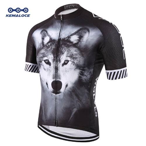 KEMALOCE Ropa Ciclismo Hombre Lobo Pro unisex Jersey Ciclism