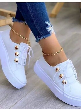 Platform Casual Sport Shoes Women's Plus Size 43 Lace Up Sne