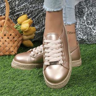 2025 Brand Ladies Shoes Lace-up Women's Vulcanize Shoes Fash
