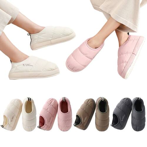 Women's House Shoes Closed-back Quilted Slippers Warm Soft H