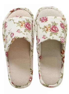 Women'S Indoor Slippers Open Toe Cotton Slippers Memory Spon