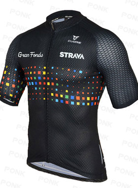 STRAVA 2021 Mens short sleeve cycling jerseys Wave point Bik
