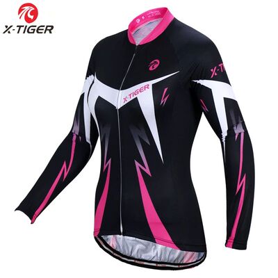 X-tiger-Jersey de Ciclismo Anti-UV para mujer, Ropa de manga