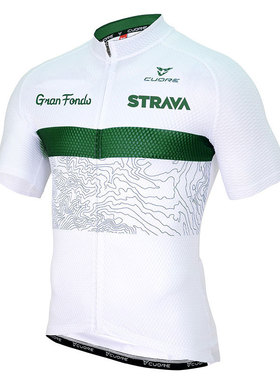 2021 STRAVA Mens short sleeve cycling jerseys Wave point Bik