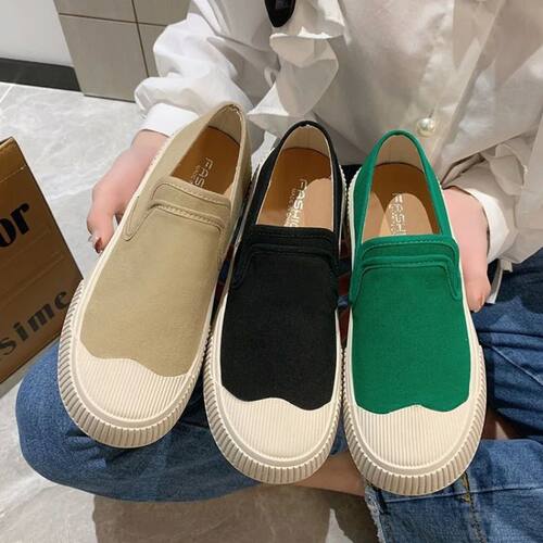 Loafers Women Spring Shallow Ladies Patchwork Slip On Casual