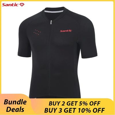 Santic-camisetas de Ciclismo de manga corta para hombre, rop