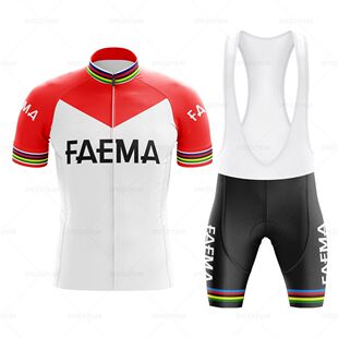 FAEMA-Conjunto de Jersey de ciclismo Retro para hombre, traj