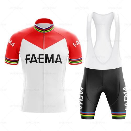 FAEMA-Conjunto de Jersey de ciclismo Retro para hombre, traj