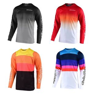 Traje de carreras de motocross colorido degradado, jersey de