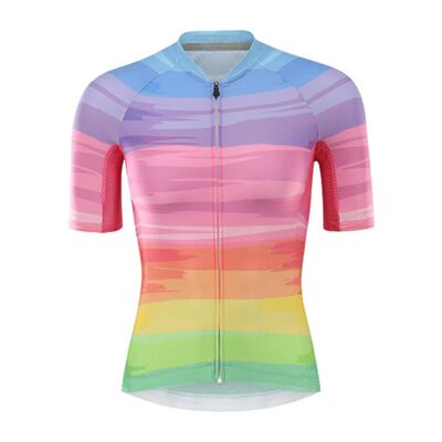 Maillot de ciclismo para mujer, camiseta de manga corta con