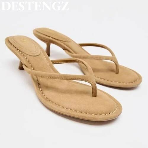 Clip Toe Flip Flops Shoes Women High Heels Sandals Summer Sl