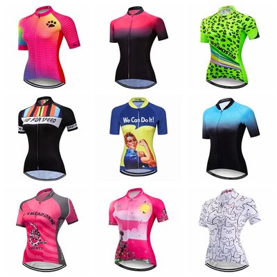 Camiseta de ciclismo para mujer, Maillot de manga corta, cam