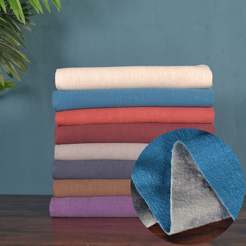 中国风加厚亚麻服装面料棉麻布料