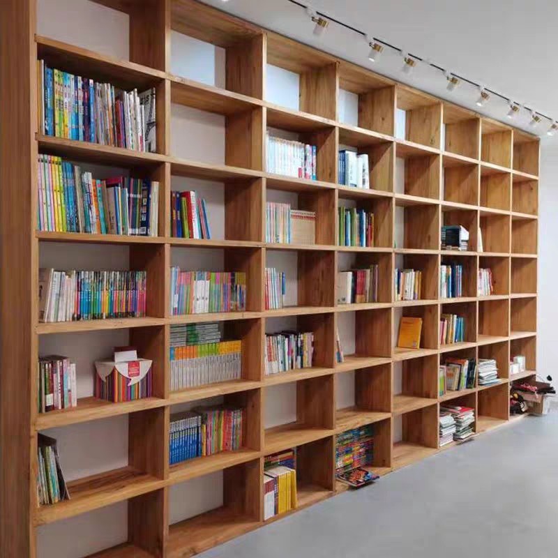 定制老榆木书架书柜榆木格子架定制满墙书架老榆木置物架多功能架