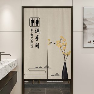 定制公共化妆室专用门帘隔断窗免打孔防水布帘学校厕所门口遮挡帘