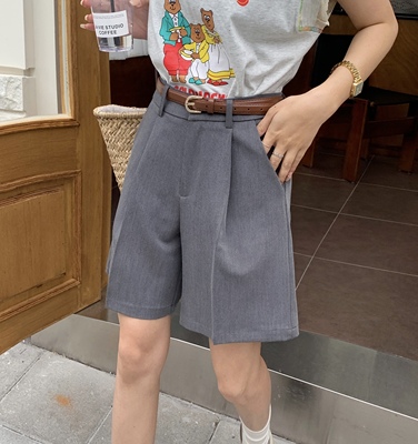 韩系舒适休闲阔腿5分裤