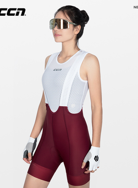 CCN骑行裤女背带短裤修身夏季自行公路山地车带屁垫2025款双色系