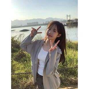 防晒服防紫外线薄款 UPF50 新款 浅灰色冰感冰丝防晒衣女生外穿夏季