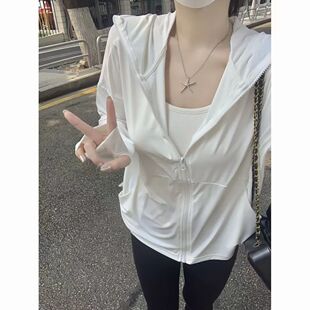 百搭ins 新款 UPF50防晒服防紫外线薄款 透气冰丝防晒衣女生外穿夏季