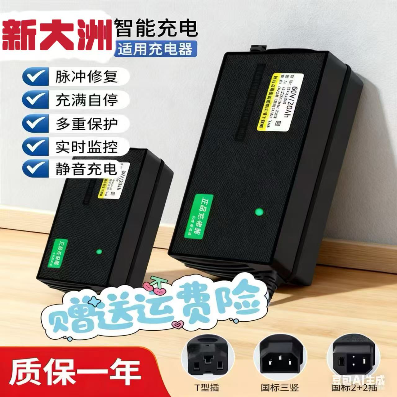 适用新大洲原装电瓶车充电器