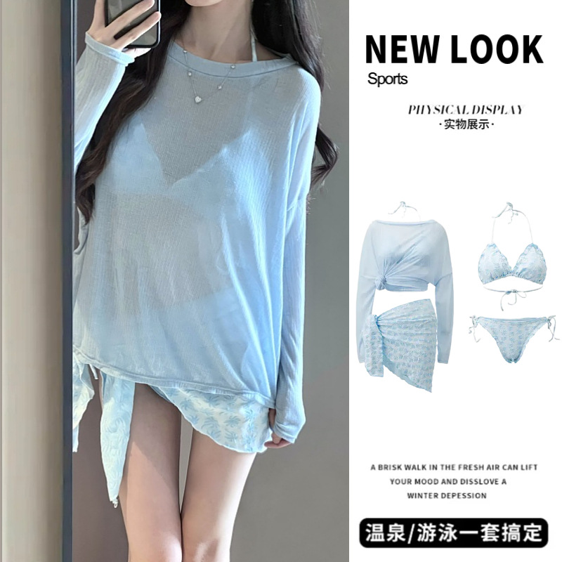 性感比基尼2025新款罩衫泡温泉度假高级感海边分体泳衣女小胸聚拢