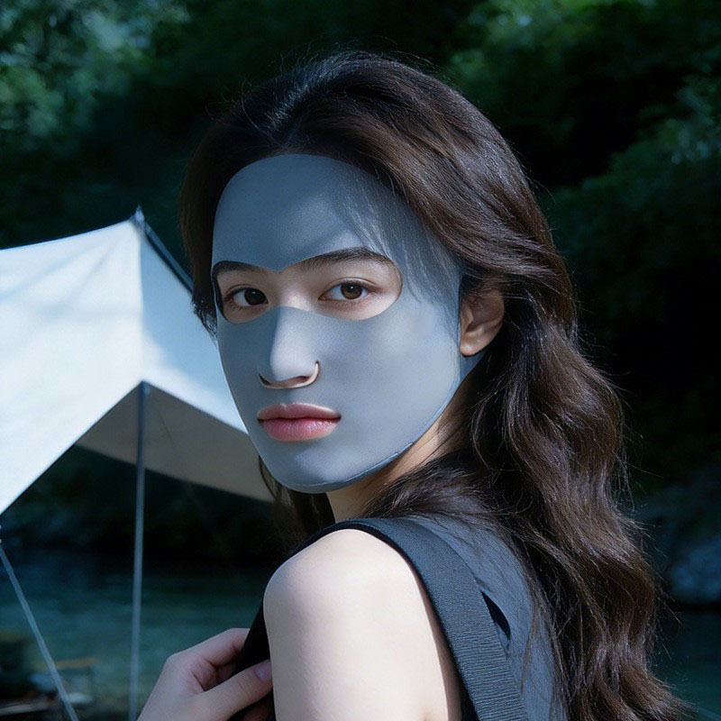 冰丝防晒口罩女夏天轻薄透气防紫外线全脸防嗮面罩薄款脸基尼面纱