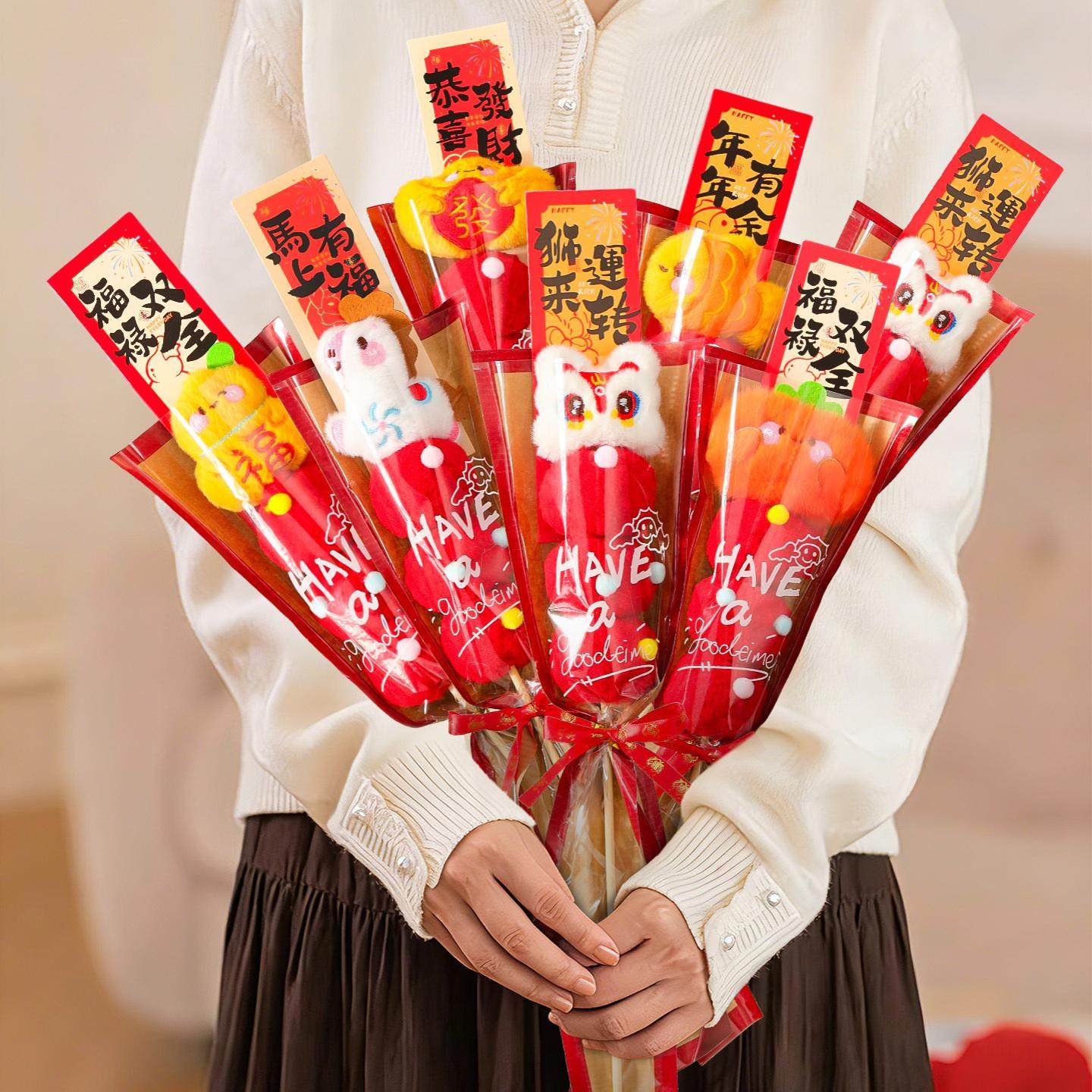 2026马年毛绒糖葫芦福桶摆件春节过年氛围装饰送老师朋友新年礼物,家居饰品,福桶,淘宝优惠券,粉丝福利购,淘宝优惠卷