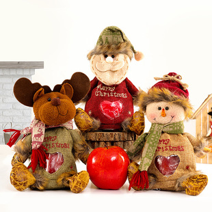 圣诞节装 饰礼物儿童手提小礼袋礼品袋平安夜苹果袋糖果布袋幼儿园