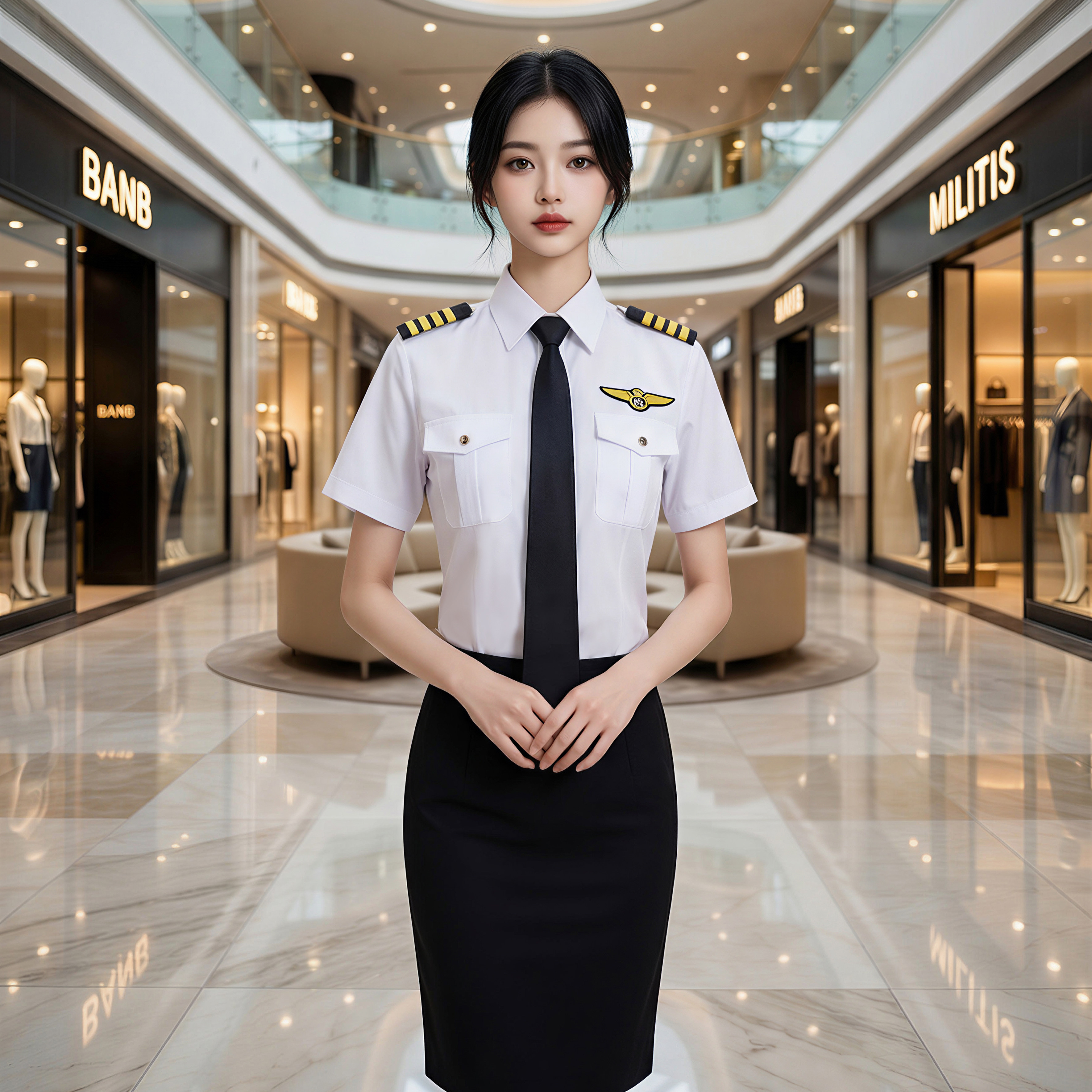 军鼓队夏装白色短袖乐队服装物业管理员保安工作服空姐空少机长服图片