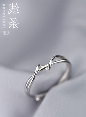 开口可调节简约线条戒指女几何绕指柔指环食指戒闺蜜ins潮流