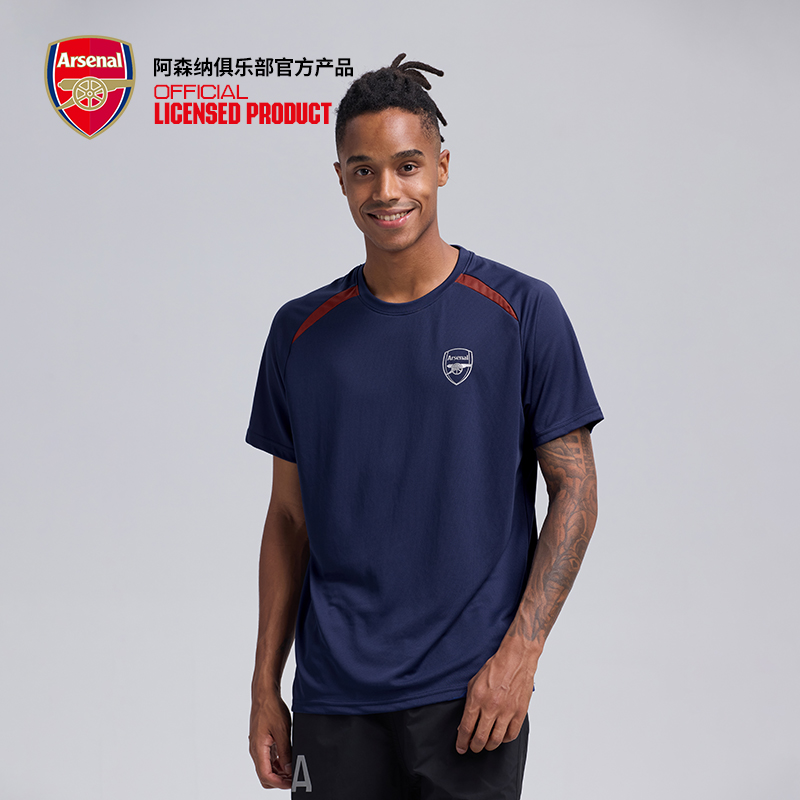 arsenal阿森纳官方旗舰店正品夏季藏青运动速干短袖T恤衫