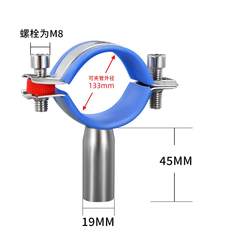 304不锈钢管子夹焊接管道固定管支架圆管卡子卡扣抱箍水管支撑架