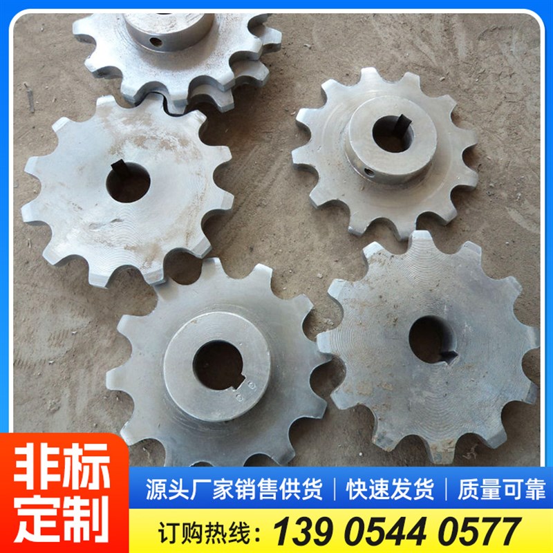 不锈钢链轮齿轮单排双排传动轮4分5分08b10a工业输送精密滚子链条