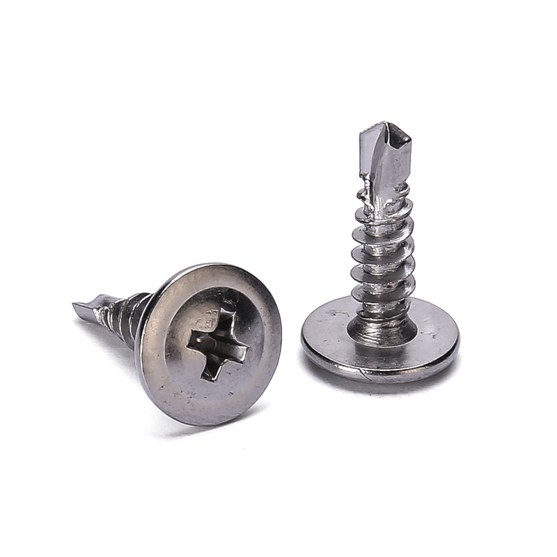 410不锈钢十字大扁头华司钻尾螺丝自攻圆头燕尾丝钢板M4.2M4.8