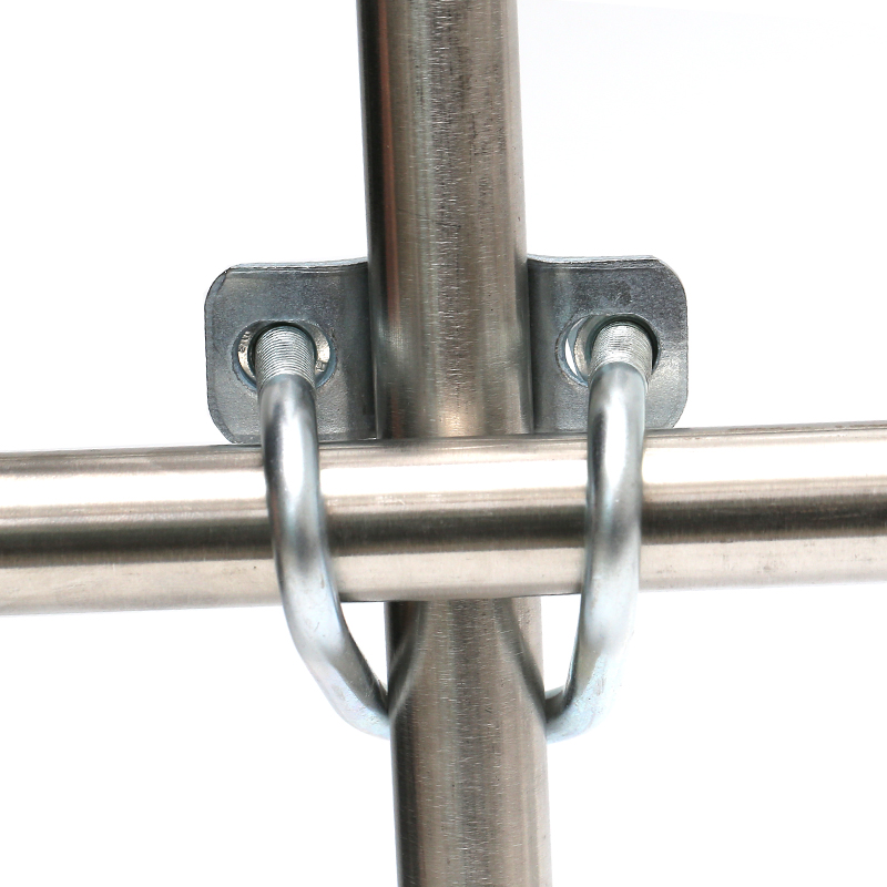 十字卡扣双U型管卡镀锌铁管卡子4分6分1寸产床大棚猪场固定限位栏