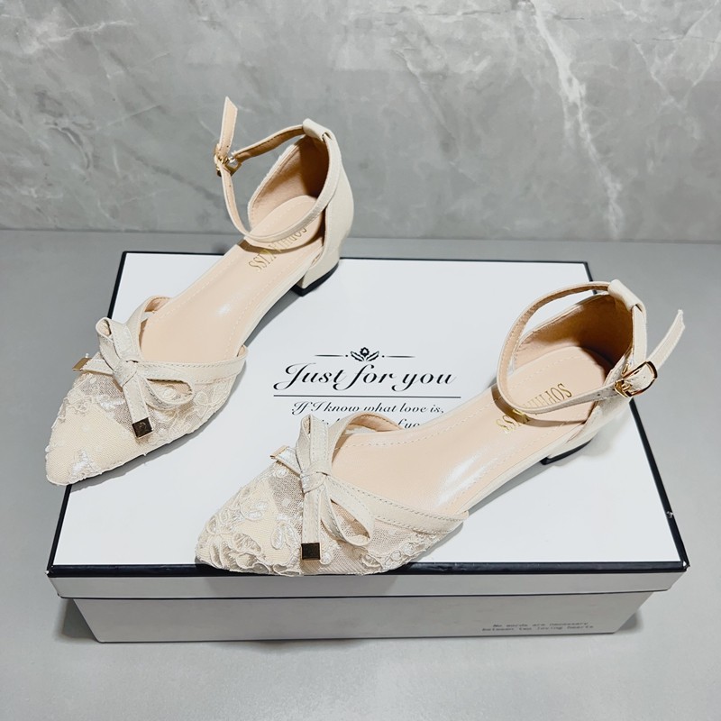 法式仙女风透气蕾丝包头凉鞋女2025夏季新款配裙子绝美斩男粗跟鞋,女鞋,一字带凉鞋,淘宝优惠券,粉丝福利购,淘宝优惠卷