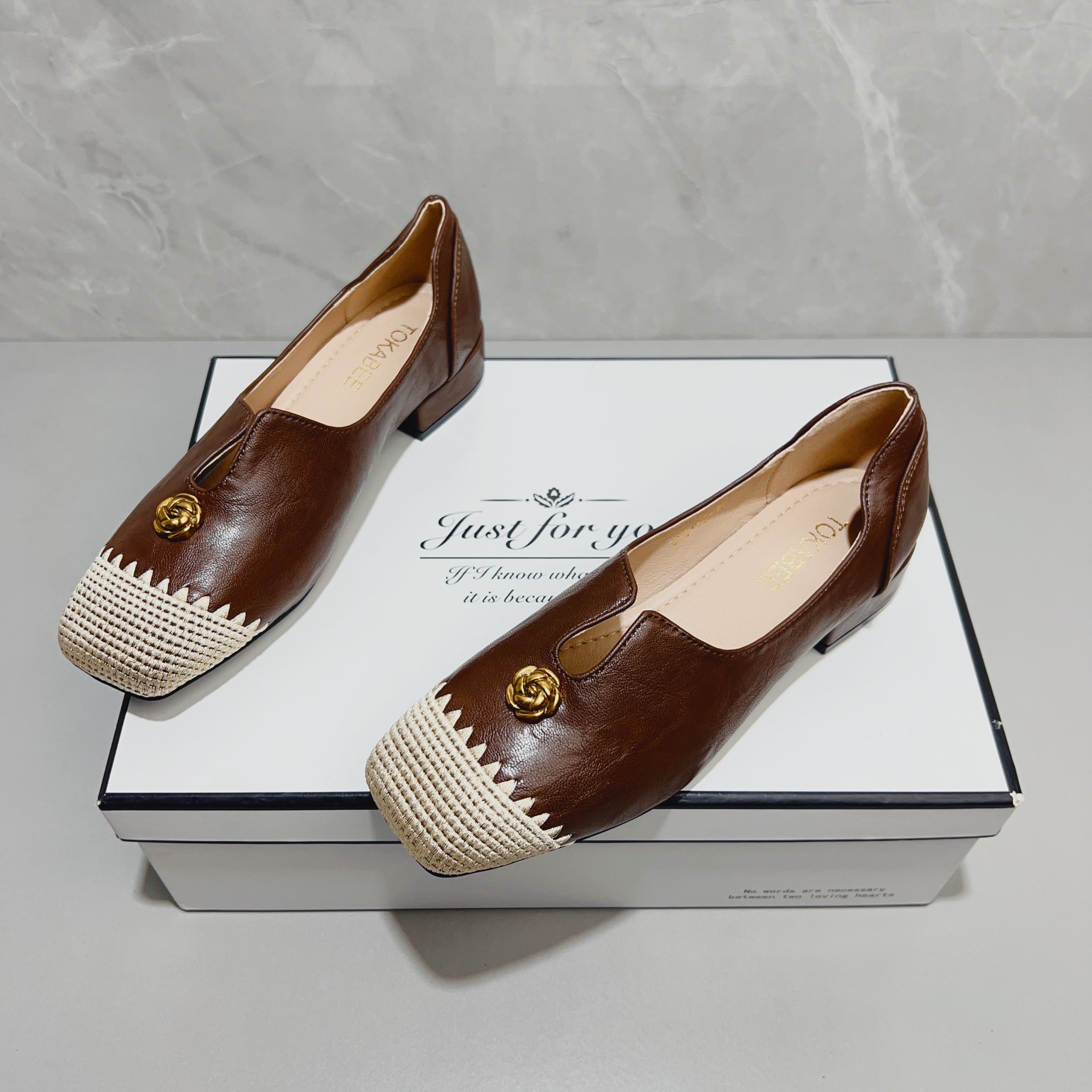 法式复古山茶花小香风编织方头粗跟单鞋新款气质超软乐福豆豆鞋女,女鞋,乐福鞋（豆豆鞋）,淘宝优惠券,粉丝福利购,淘宝优惠卷