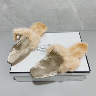 小众毛毛包头拖鞋女外穿新款加绒穆勒鞋懒人法式气质低粗跟半拖鞋