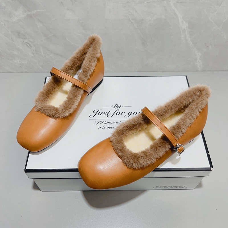 毛毛鞋女秋冬新款复古气质内增高